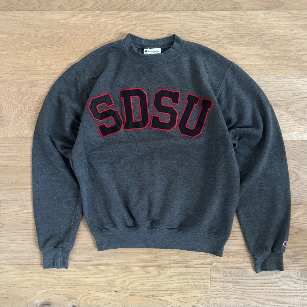 Champion Dark Gray SDSU Men's Crewneck Sweater